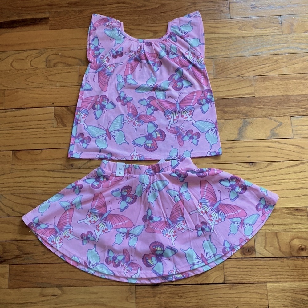 Girls Butterfly Short Set NWT